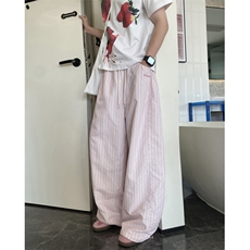 夏季新款潮流多巴胺撞色条纹宽松休闲裤B315-K25557-特p35控68，男装休闲裤，电商B315