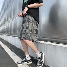 新款排扣迷彩高街痞帅复古ins潮牌夏季薄款炸街休闲裤K1154-P25，男装休闲裤，星座512-2
