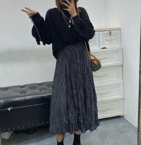 2020小碎花丝绒裙，女装，曼希野