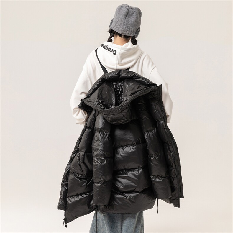 新标90白鸭绒中长款简约连帽外套纯色加厚羽绒服ESY0227-P270,男装羽绒服,电商B306