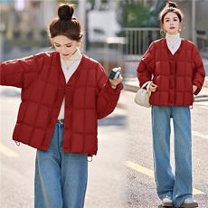 2026冬装新款简约时尚时髦拼接90绒羽绒服，女装羽绒服，美沁