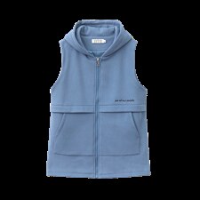 2022年秋季中长拉链款连帽纯色马夹通勤简约棉，女装马甲，依倍林