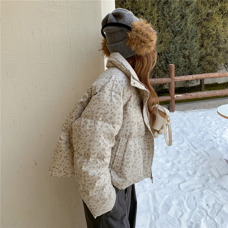 超好看碎花羽绒服女冬季2025新款韩系甜美小个子短款白鸭绒厚外套,女装羽绒服,2C218