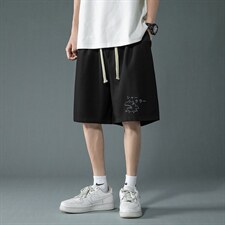 HD74092-P22华夫格短裤男大码宽松五分裤男直筒中裤，男装休闲裤，电商A040