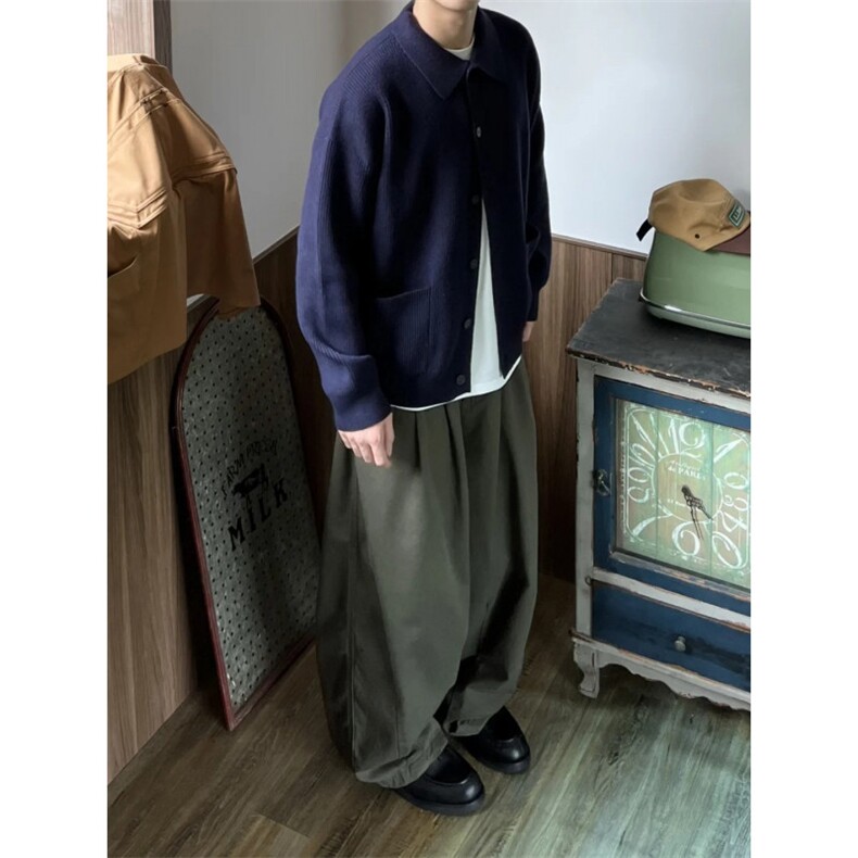 【有货】MY0339ZZ-特73 秋冬季加厚针织开衫外套男士慵懒翻领毛衣图片