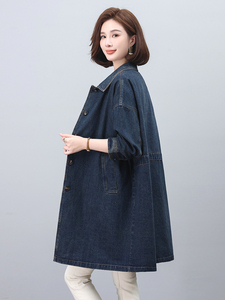 牛仔外套女款2024新款爆款春秋大码宽松气质妈妈风衣初秋薄款上衣图片