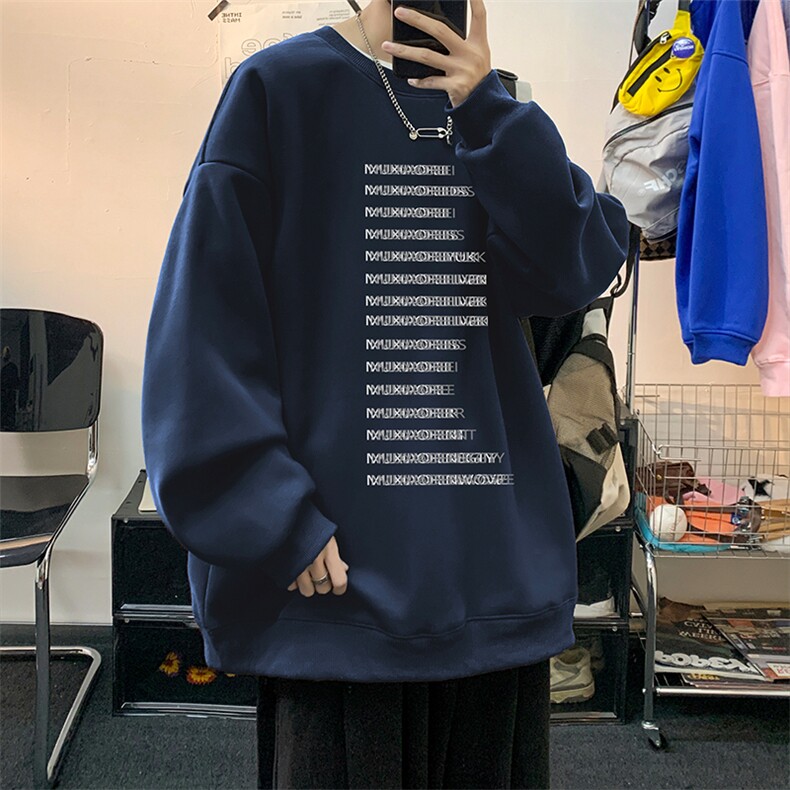 抖音供货、重磅360克现货字母印花圆领卫衣宽松HD019-1-YL4326,男装卫衣,电商019-1