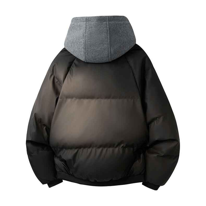 现货高品质重磅工艺美式高街假两件PU皮棉衣男女加厚棉服外套,男装棉衣,电商A486