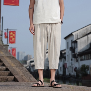 风夏季休闲裤宽松透气男裤哈伦裤灯笼沙滩七分裤DK2507-P50图片