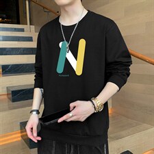 2026秋季新款潮流N字母印花卫衣休闲男士大码圆领上衣1210-2-F073，男装卫衣，星座1816-2（原1210–2）