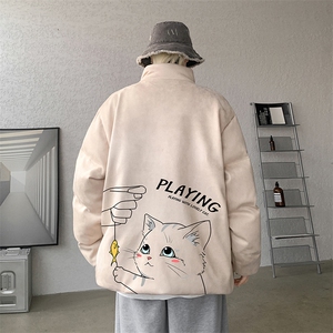 麂皮绒棉衣男大码立领棉袄子男羽绒棉服JM87129-P110图片