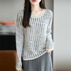 法式小香风韩系毛衣女25秋冬新款宽松休闲百搭针织打底衫内搭上衣，女装羊毛衫，郡淞羊绒