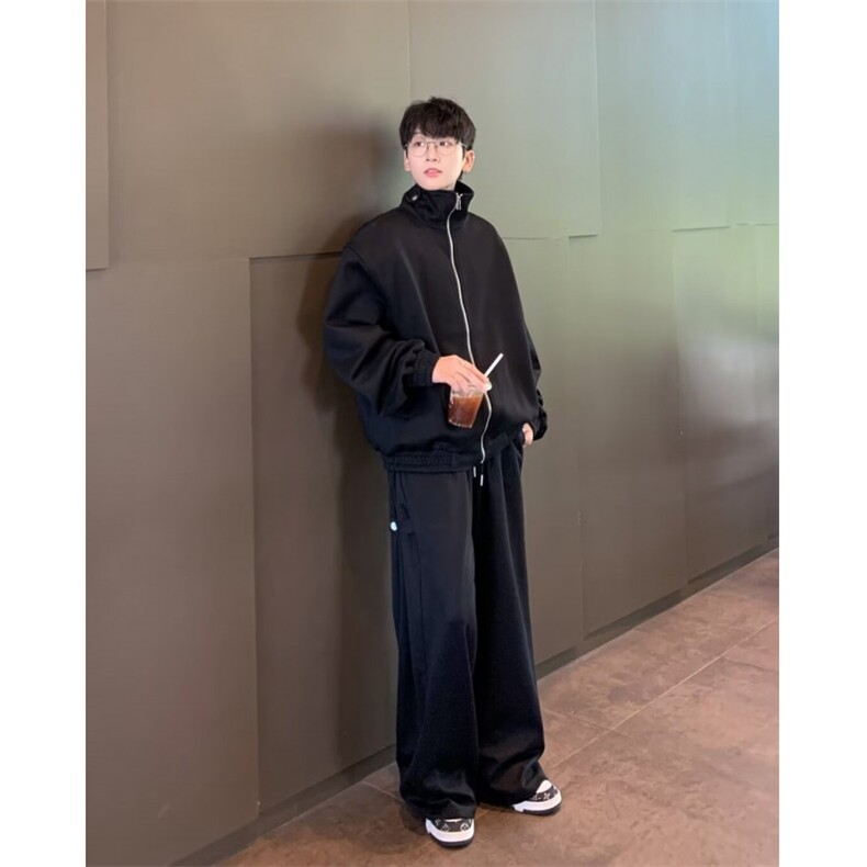 【有货】DQ30-P88休闲运动套装男格雷系穿搭宽松卫衣外套裤子潮,男装休闲套装,星座603-2