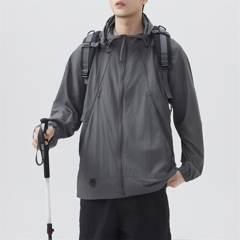 夏季中性风高品质50D尼龙皱时尚纯色防晒衣DSA157B-F7732-P55,男装防晒衣,电商A157B