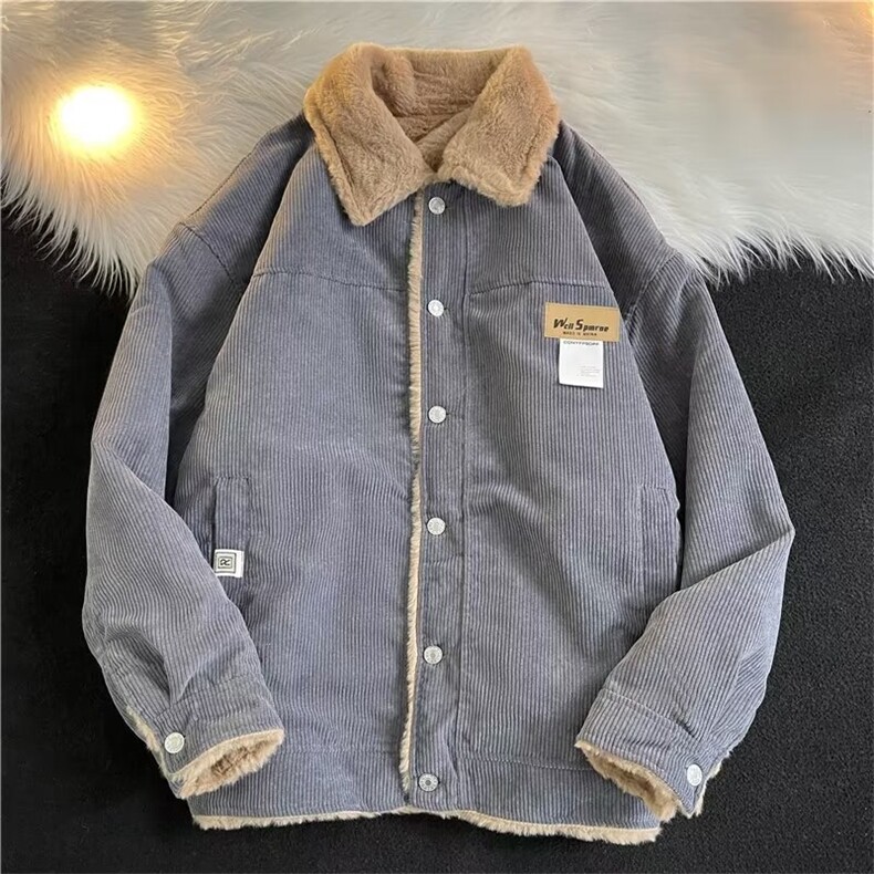 复古灯芯绒棉衣外套男女冬季chic港风宽松休闲加厚棉服潮VY71-P70,男装棉衣,星座1008