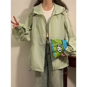 1中性风黄灯连帽滚边设计防晒衣女潮牌防晒服男FS77005P45控68图片