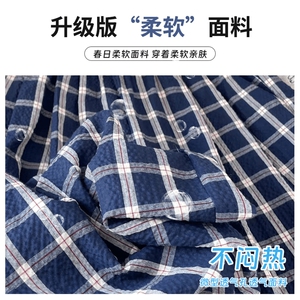 美式高街潮牌男女泡泡格子休闲裤直筒宽松慵懒显瘦阔腿休闲长裤子图片
