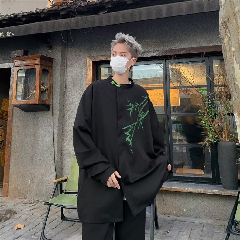 新中式垂顺长袖衬衫男春季新款长袖C4536P35,男装衬衫,星座1116-2