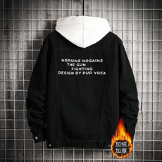 TJ606-708-p125限价168-加绒网格牛仔情侣套装男大码夹克牛仔外套，男装工装外套，星座103A