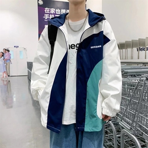 港风宽松双刺夹克青少年连帽长袖W1112P50图片