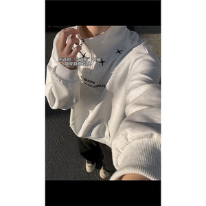 美式刺绣连帽卫衣男女同款秋冬季高级感cleanfit外套宽松潮牌上衣图片