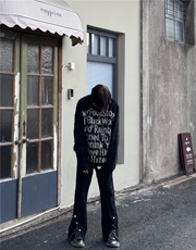 高街美式排扣牛仔裤拉链设计感直筒牛仔裤，男装牛仔裤，星座310A-4