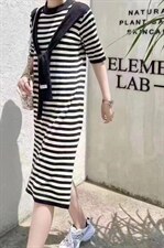 领带款连衣裙，女装连衣裙，魅力元素