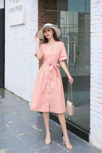 2021现货包括裁明线棉布连衣裙M-XXL，女装连衣裙，艾涵o