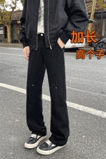 春季高个子加长牛仔裤男微喇美式188cm115直筒阔腿休闲裤KZ027P65，男装休闲裤，电商B312
