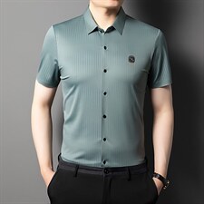 夏季新款短袖衬衫男装商务休闲衬衫宽松衬衣休闲潮流免烫百搭衬衣，男装衬衫，电商B212（原钱塘6029）