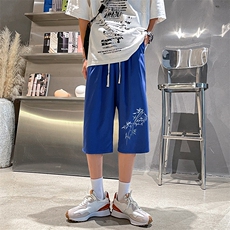 冰丝七分裤男大码速干短裤男五分裤车景风格QK72393-P25，男装牛仔裤，电商A040