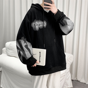7XL-M货足港风卫衣男2023春季新款学生休闲连帽上衣加肥加大码