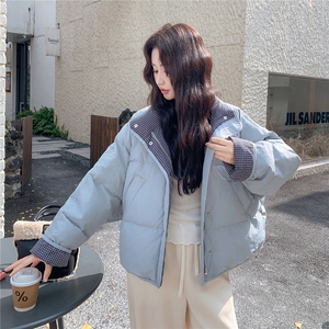 【新品有货】韩系立领格子撞色羽绒服2C213-923-P255-K378图片