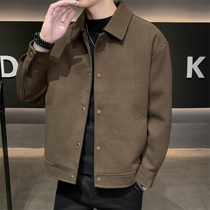 店主风高端呢子明线宽松韩版外套 大衣夹克男A236-JK8009-P130图片