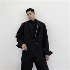 红西服上衣拉链装饰斜插袋外套男A345-167-P125，男装西服，电商A345