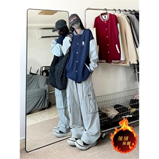 抖音得物高品质重磅全棉二开360克立领棒球服开衫卫衣外套1204，女装短外套，电商A486