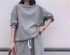 华夫格简约经典卫衣，女装卫衣/绒衫，1+1 MAIN ROAD