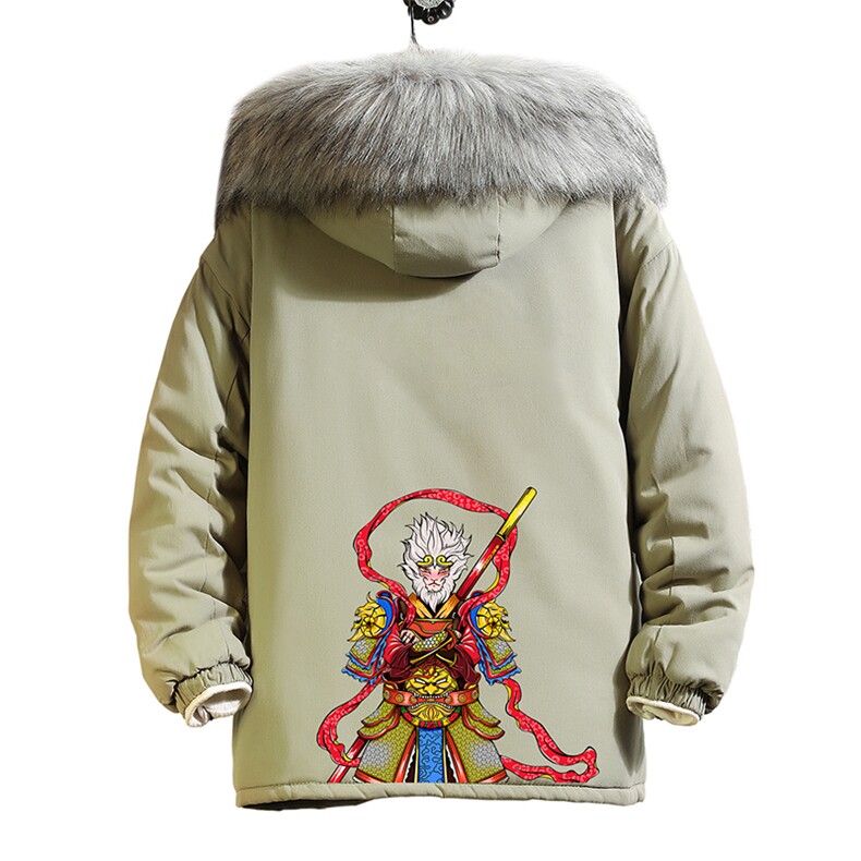 MM48203-P130冬季大毛领衣男士大码加厚袄男服砖墙,男装棉衣,电商A040A