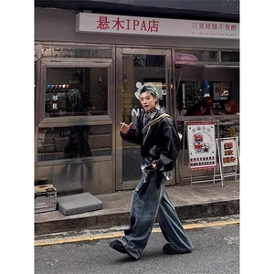 短款连帽皮衣外套男2025新款韩版廓形高级感宽松百搭风衣PU皮夹克图片