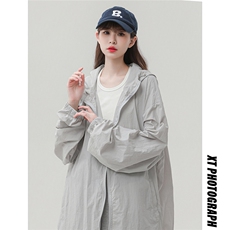 2025夏季新款纯色连帽宽松情侣防晒衣F169/P69，女装防晒衣，星座202-3