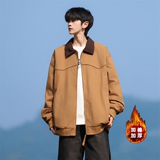 109-M182-P88M-5XL复古美式纯棉夹克冬季加厚宽松翻领棉衣潮男，男装夹克，星座109