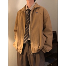 网络图现货日系复古做旧水洗基础款立领男春秋教练夹克J6812-P65，男装夹克，星座715-7