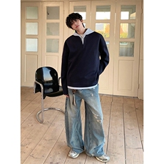 现货2026春款高克重320克假两件连帽拼色卫衣男女同款HY709TP48，男装卫衣，电商A102B