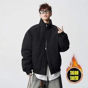 现货美式高街休闲棉衣夹克三防立领纯色户外工装加厚棉服外套图片