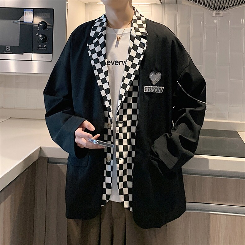 小西服男春秋装拼接男装上衣XF1599-P115,男装西服,星座210-1