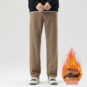 秋冬加绒保暖休闲裤男士宽松直筒百搭阔腿加厚保暖裤子男3166现货图片