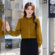 BAO现货2026春季新款时尚气质优雅女高级感减龄显瘦长袖百搭衬衣，女装衬衫，时尚俏佳人