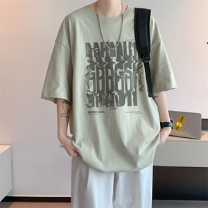 已注册/夏季内景日系高街短袖T恤男潮重磅宽松打底衫DT00585/P25图片