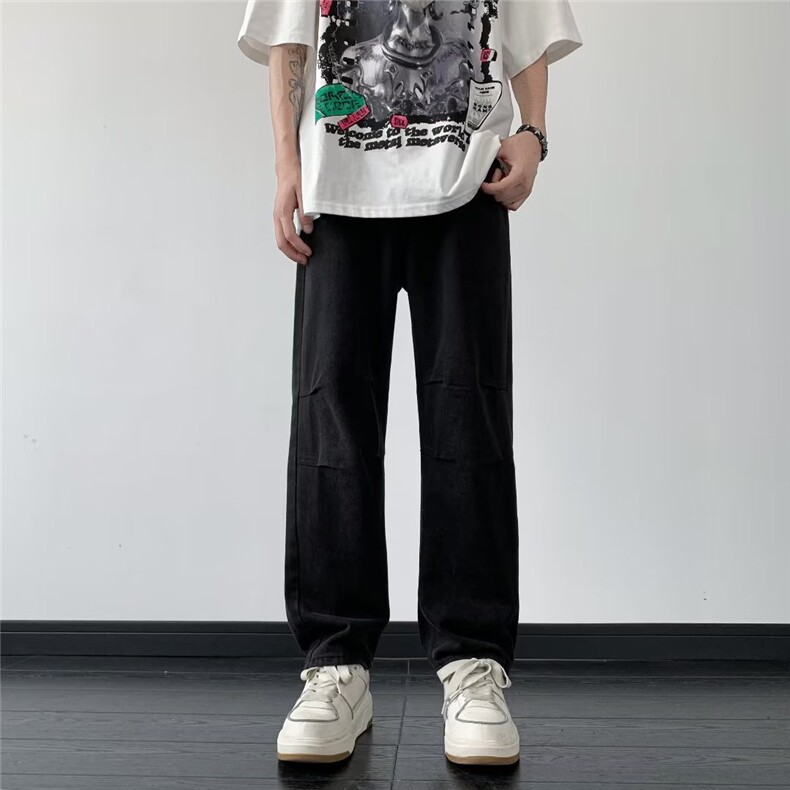 青春流行ins男直筒水洗牛仔裤B9042P43,男装牛仔裤,星座1116-2