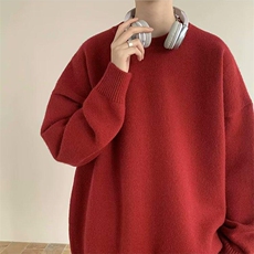 重磅秋冬男女纯色打底针织衫圆领套头半高领毛衣美式复古休闲上衣，男装T恤，电商A486